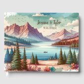 Waterverf Mountain Uitzichten trouwdatum Gastenboek (Voorkant)