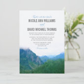 Waterverf Mountain Wedding Kaart (Staand voorkant)