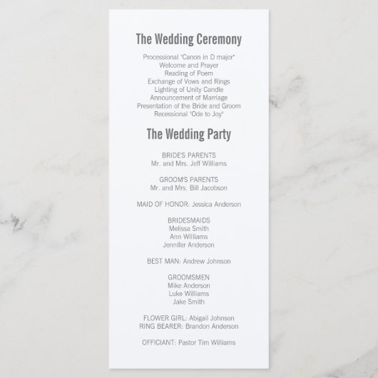 Waterverf Mountain Wedding Programma (Achterkant)