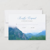 Waterverf Mountain Wedding RSVP Reactie Kaartje (Voorkant)