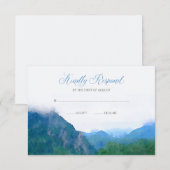 Waterverf Mountain Wedding RSVP Reactie Kaartje (Voorkant / Achterkant)
