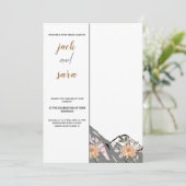Waterverf Mountain Wildflower Wedding Invitation Kaart (Staand voorkant)