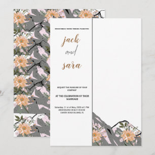 Waterverf Mountain Wildflower Wedding Invitation Kaart