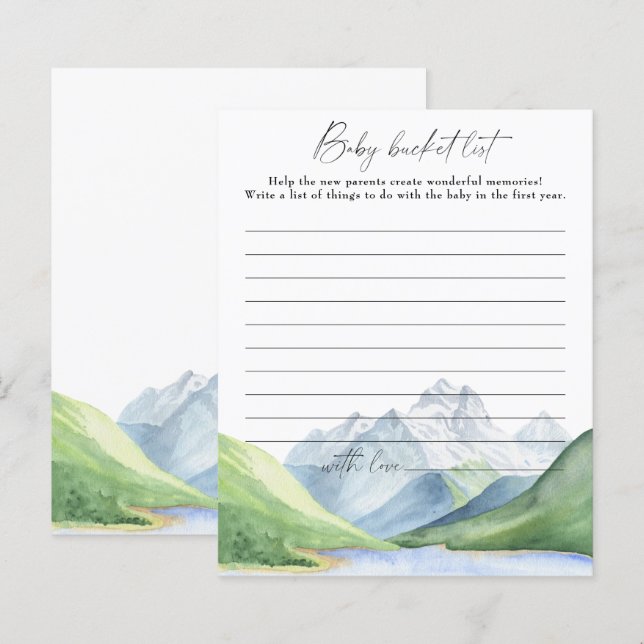 Waterverf Mountains - Bucket List spel (Voorkant / Achterkant)