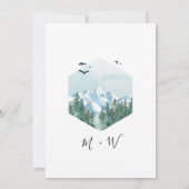 Waterverf Mountains Forest Wedding Save The Date (Achterkant)