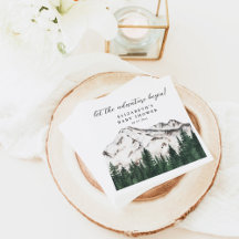 Waterverf Mountains Pine Forest Baby shower