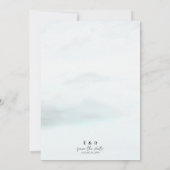 Waterverf Mountains Wedding Dusty Blue Rustic Save The Date (Achterkant)