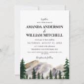 Waterverf Mountains Wedding Kaart (Voorkant)