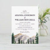 Waterverf Mountains Wedding Kaart (Staand voorkant)