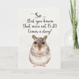 Waterverf Mouse Humor Happy Birthday Kaart