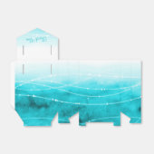 Waterverf mousserende zeeen dank je huwelijksgunst bedankdoosjes (Uitgevouwen)