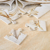 Waterverf  mozaïektegel. Floral azulejo Legpuzzel (Zijkant)