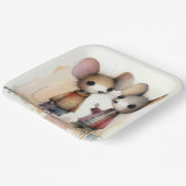 Waterverf muizen papieren bordje (Gebogen)