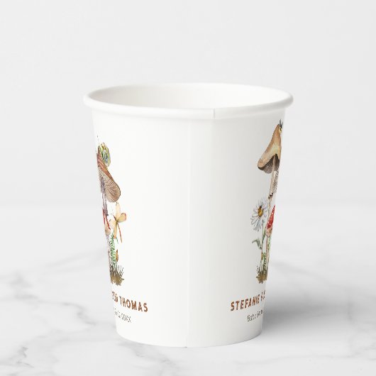 Waterverf Mushroom Baby shower Papieren Kopjes | g Papieren Bekers (Rechts)