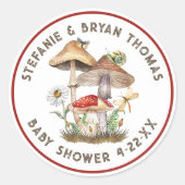 Waterverf Mushroom Baby shower Sticker | grillig (Voorkant)