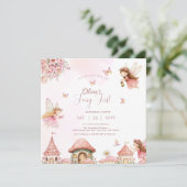 Waterverf Mushroom Fairy 1st Birthday Forest Kaart (Staand voorkant)