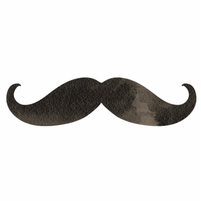 Waterverf Mustache Fotobeeldje Ornament (Voorkant)