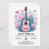 Waterverf Muziek Magic Guitar Verjaardag Kaart (Voorkant / Achterkant)