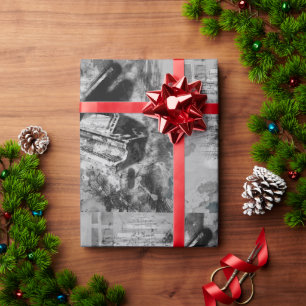 Waterverf Muzieknoten rond het blad Piano Art Cadeaupapier