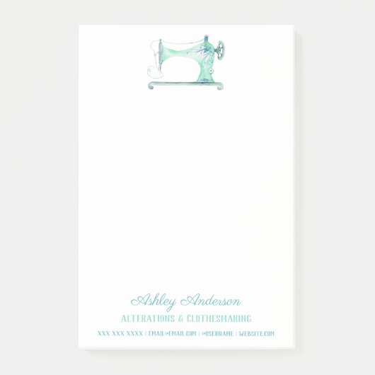 Waterverf naadbelasting naaimachine post-it® notes (Voorkant)