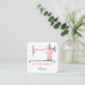 Waterverf naadbelasting naaimachine vierkante visitekaartje (Staand voorkant)