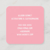 Waterverf naadbelasting naaimachine vierkante visitekaartje (Achterkant)