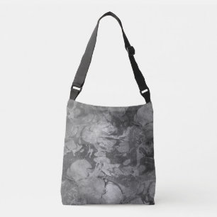 Waterverf naadloos grijs patroon + uw ideeën crossbody tas