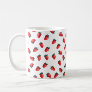 Waterverf naadloos met aardbeien koffiemok