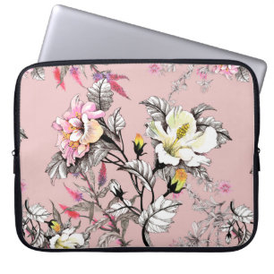 Waterverf naadloos met bladeren en kleur laptop sleeve