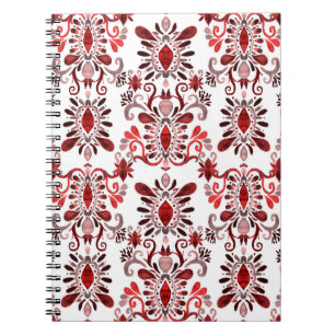 Waterverf naadloos met ikat. Tie dye wat Notitieboek