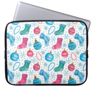 Waterverf naadloos met kerstcadeau laptop sleeve