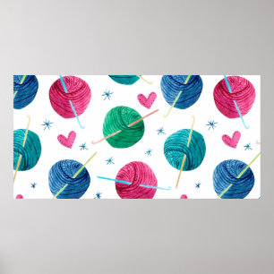 Waterverf naadloos met kleurrijke balletjes van poster