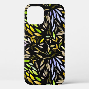 Waterverf naadloos met kleurrijke bladeren. iPhone 12 hoesje