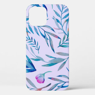 Waterverf naadloos patroon. Botanisch ornament. L iPhone 12 Hoesje