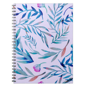 Waterverf naadloos patroon. Botanisch ornament. L Notitieboek
