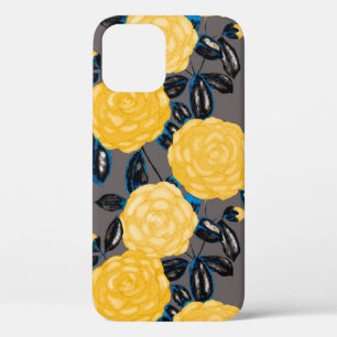 Waterverf naadloos patroon met camelliumbloemen. iPhone 12 hoesje
