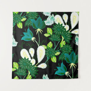 Waterverf naadloos patroon met fantasiebloemen a wandkleed