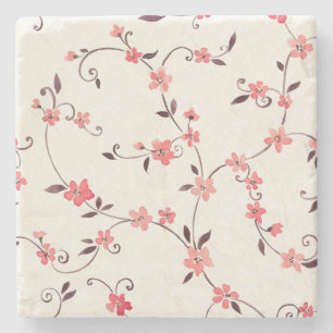 Waterverf naadloos patroon met gestileerde veer stenen onderzetter