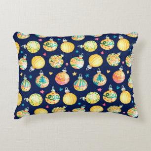 Waterverf naadloos patroon met glanzend goud Chri Accent Kussen