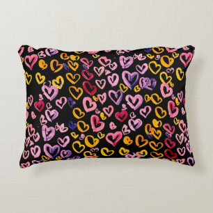 Waterverf naadloos patroon met harten. accent kussen