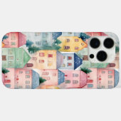Waterverf naadloos patroon met huizen Case-Mate iPhone case (Achterkant (horizontaal))