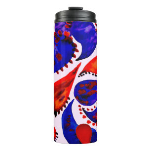 Waterverf naadloos patroon met paisley. Abstract Thermosbeker
