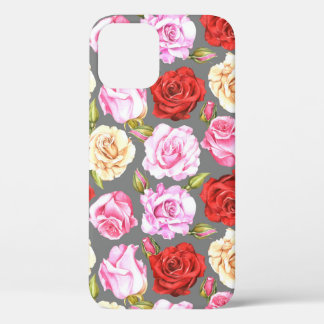 Waterverf naadloos patroon met rozen. Naadloze w iPhone 12 Hoesje
