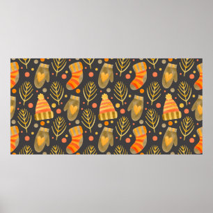 Waterverf naadloos patroon, nieuw jaar, vrolijk kr poster