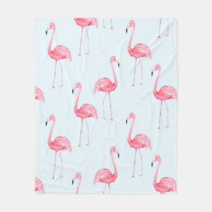 Waterverf naadloos patroon van flamingo op pastel  fleece deken