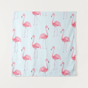 Waterverf naadloos patroon van flamingo op pastel wandkleed