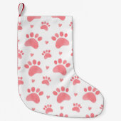 Waterverf naadloos patroon van kattenpoten kleine kerstsok (Voorkant)