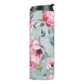 Waterverf naadloos patroon van pony en blosom fl thermosbeker (Gedraaid links)