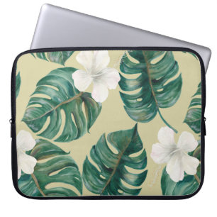 Waterverf naadloos tropisch patroon met exotische laptop sleeve