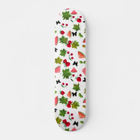 Waterverf naadloze verse vruchten van de Berries Skateboard (Voorkant)